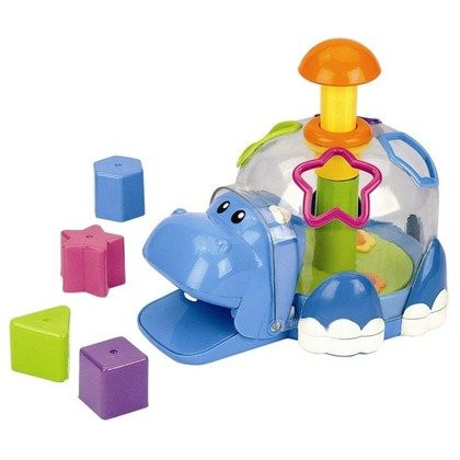 Jucarie Lejla cu sortator si 4 forme colorate, hipopotam carusel