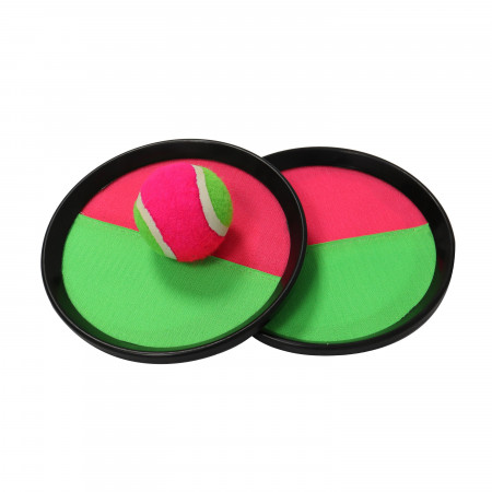 Set 2 palete, Lejla, cu velcro si minge, in 2 culori, roz/verde