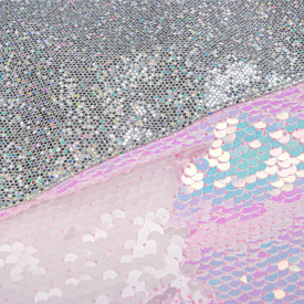 Gentuta pentru fetite, Lejla, cu paiete reversibile roz, 31×37 cm