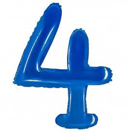 Balon folie cifra 4 Lejla, Albastru, 54×76 cm
