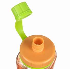 Sticla de apa pentru copii, Lejla, din plastic, portocalie, model fructe, 350 ml