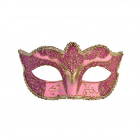 Masca pentru carnaval, Lejla, roz si mov cu glitter