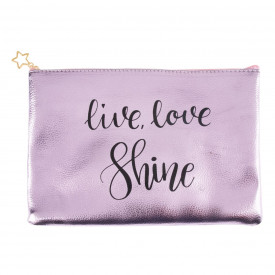 Portfard cosmetice, Lejla, roz, live-love-shine, 22×16 cm