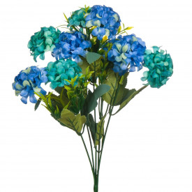 Flori artificiale, Lejla, buchet hortensii , albastre , 37 cm