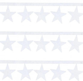 Banner decorativ pentru Craciun, Lejla alb, stelute, 200×15 cm