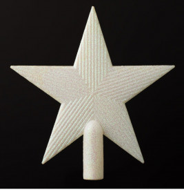 Stea alba brad Craciun, 22 cm