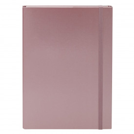 Cutie Lejla pentru depozitat documente, 23.5x4x31.5 cm, prindere cu elastic, roz metalic