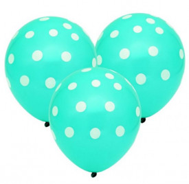 Set 10 baloane, Lejla, verzi cu buline, dimensiune 23 cm