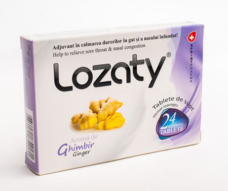LOZATY AROMA DE GHIMBIR 24 TAB SPRINT PHARMA
