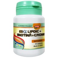 ACID ALFA LIPOIC + BIOTINA + CROM 30CPS COSMOPHARM