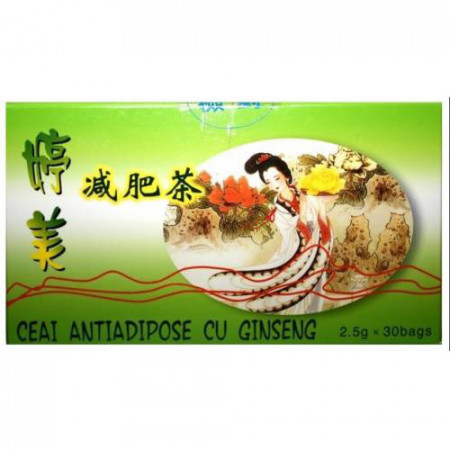 Ceai antiadipos cu Ginseng, 30dz, 2.5g, L&L Plant