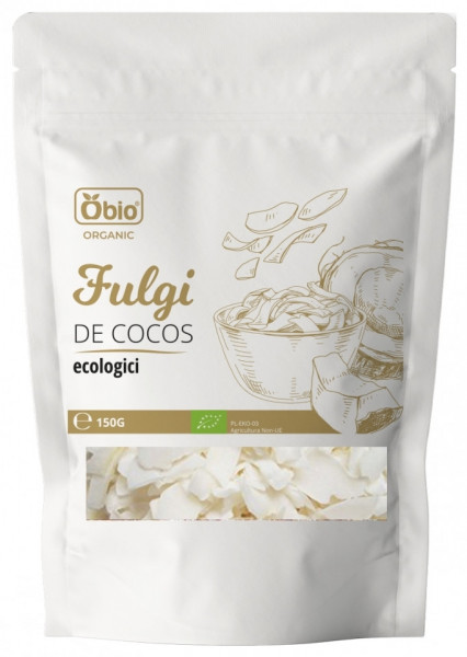 Fulgi de cocos raw bio 150g Obio