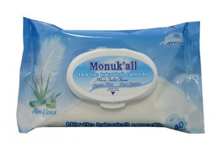 Hartie igienica umeda aloe vera, Monuk'all, 40buc, FLM Group