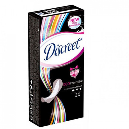Absorbante zilnice Discreet multiform, Deo irresistible, 20 buc, Procter&Gamble