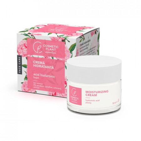 Crema hidratanta cu acid hialuronic si bujor, 50ml, Cosmetic Plant