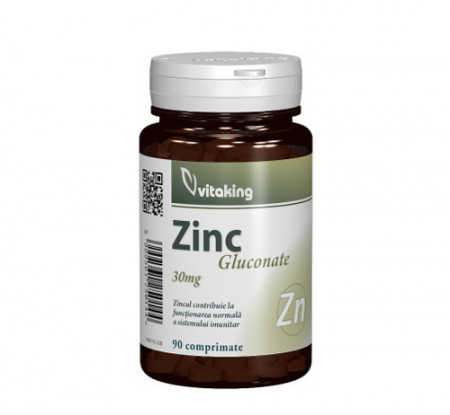 Gluconat de Zinc 25mg, 90 comprimate, Vitaking