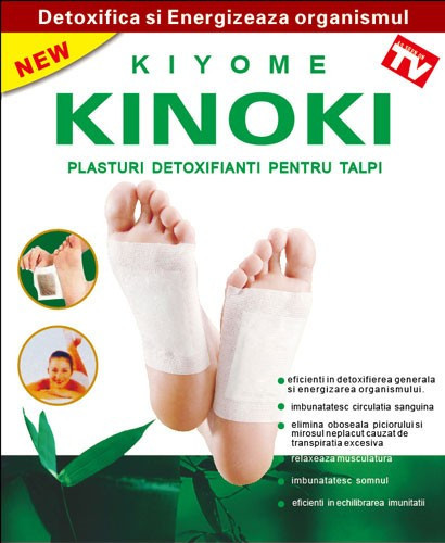 Plasturi detoxifianti pentru talpi KINOKY, 10buc, Naturalia Diet