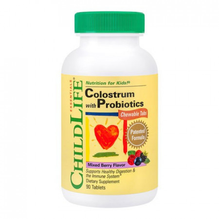 Colostrum with Probiotics, 90tablete masticabile, ChildLife
