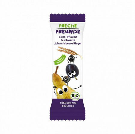 Baton de cereale cu pere, prune si coacaze negre bio 4 x 23g