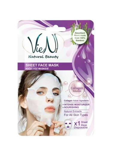 Masca faciala tip servetel cu colagen, 25g, Vien