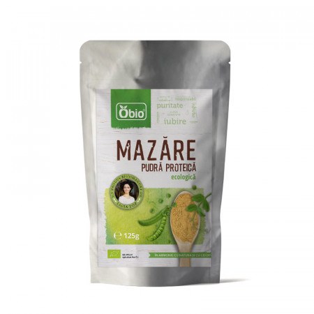 Proteina din mazare galbena pulbere eco 250g Obio