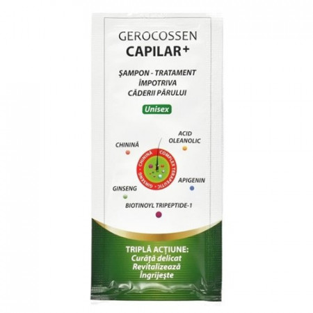 Sampon impotriva caderii parului Capilar+, plic 15 ml, Gerocossen