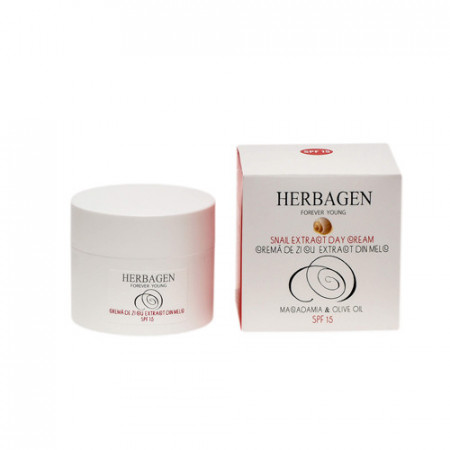 Crema de zi cu extract de melc SPF 15, 50g, Herbagen