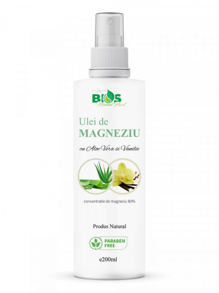 Ulei de Magneziu cu Aloe Vera si Vanilie, 200 ml Bios Mineral Plant