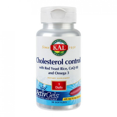 Cholesterol Control with Red Yeast Rice CoQ10 & Omega-3, 30cps, Kal