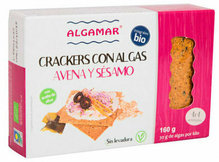Crackers cu ovaz, susan si alge marine bio 160g Algamar
