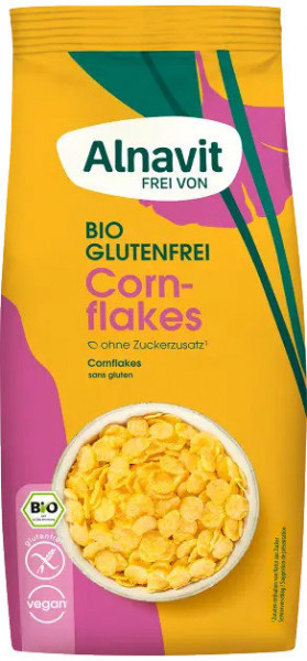 Fulgi de porumb crocanti fara gluten, fara zahar adaugat, bio, 250g Alnavit