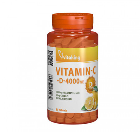 Vitamina C + D cu bioflavonoide, 90tab, Vitaking
