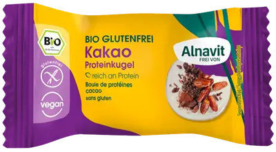 Biluta proteica cu cacao fara gluten, bio, 24g Alnavit