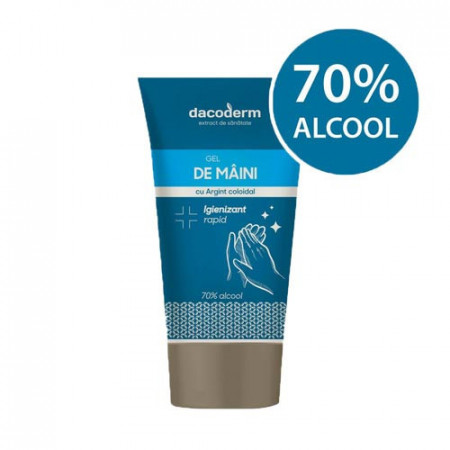 Gel de maini igienizant cu Argint coloidal, Dacoderm, 75ml, Dacia Plant