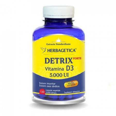 Detrix forte vitamina D3 5000UI, 120cps, Herbagetica