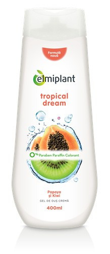 Gel de dus crema Tropical Dream (papaya & kiwi), 400ml, Elmiplant