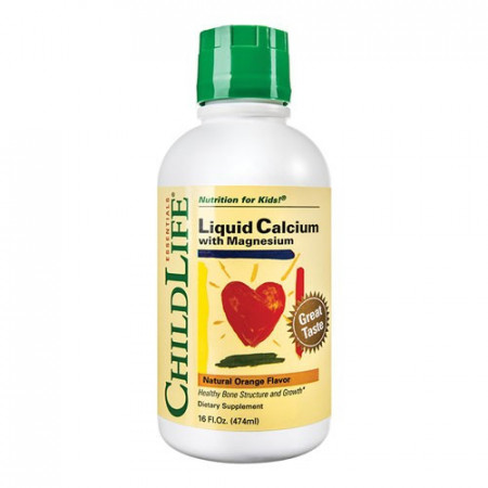 Calcium with Magnesium (gust de portocale), 473ml, ChildLife