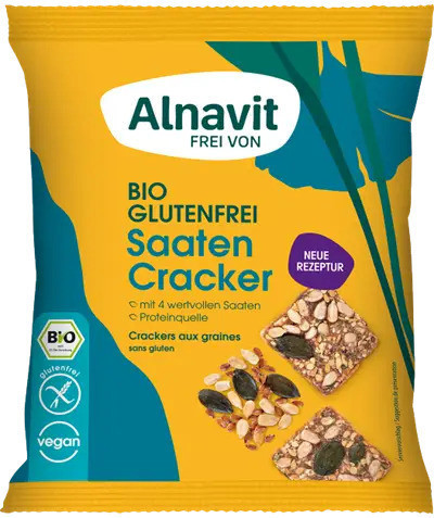 Crackers cu seminte fara gluten, bio, 75g Alnavit