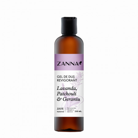 Gel de dus Revigorant cu Lavanda si Geraniu, 250ml, Zanna