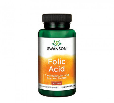 Acid folic 800mcg, 250cps, Swanson