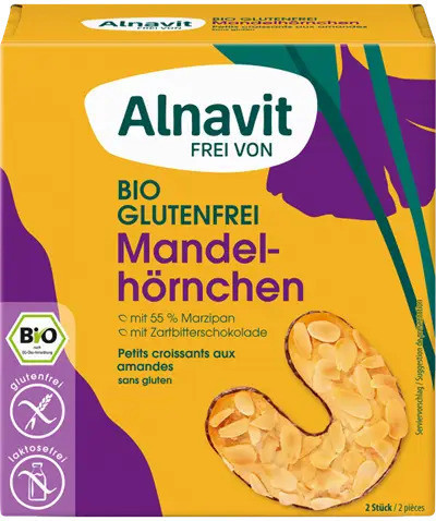 Cornulete cu migdale fara gluten, bio, 150g Alnavit