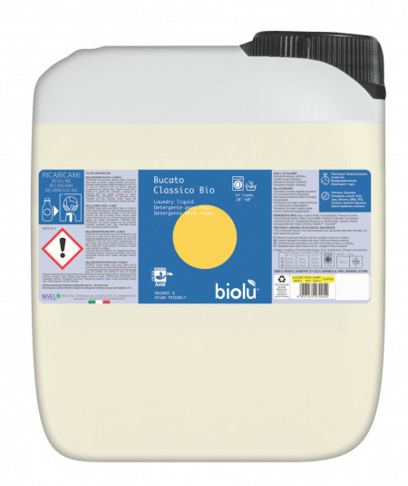 Detergent ecologic lichid pentru rufe albe si colorate lamaie 5L Biolu