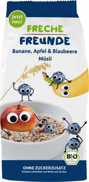 MUSLI CU BANANE, MERE SI AFINE BIO 220G Erdbar