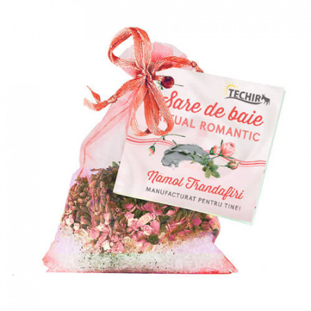 Sare de baie ritual romantic cu trandafiri & namol, 65g, Techir