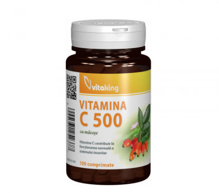 Vitamina C 500 mg cu macese, 100tab, Vitaking