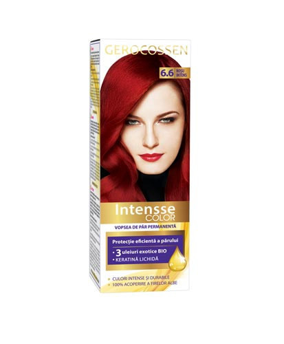 Vopsea de par permanenta Intensse Color 6.6 Rosu Intens, 50 ml, Gerocossen