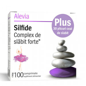 Complex de slabit forte (SILFIDE), 100 comprimate + Ceai de slabit, 30 plicuri, Alevia