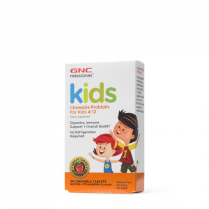 Probiotice masticabile pentru copii 4-12 ani, cu aroma naturala de capsuni, 30tab, GNC