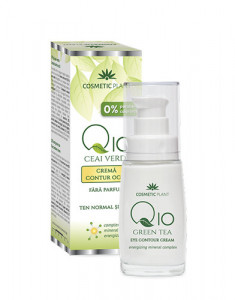 Cremă contur ochi Q10 + ceai verde si complex mineral energizant, 30ml, Cosmetic Plant