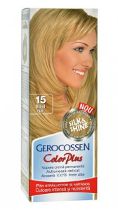 Vopsea de par Silk & Shine 15 Blond Clar - Color Plus, 50g, Gerocossen